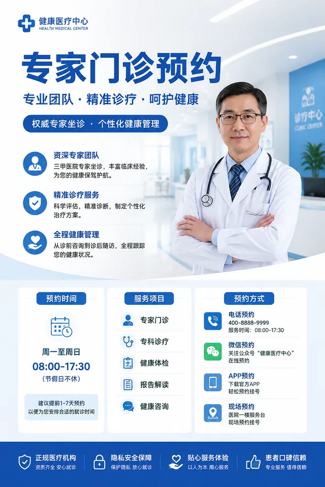 健康预约海报