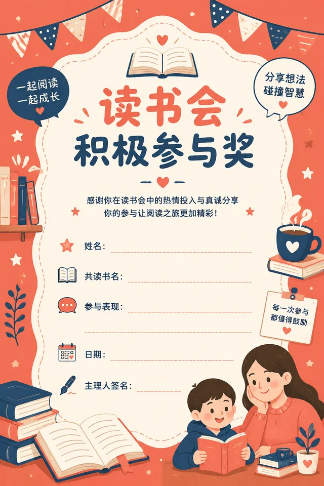 读书会积极参与奖
