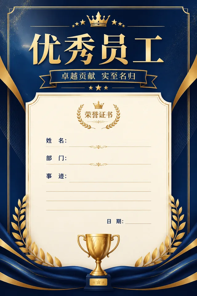 优秀员工奖状