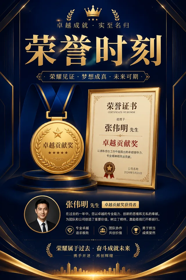 荣誉奖章海报