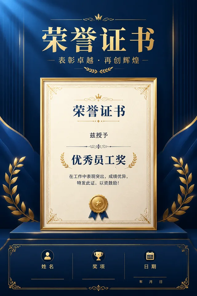 荣誉证书海报