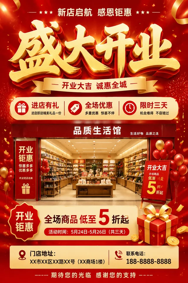 开业活动海报