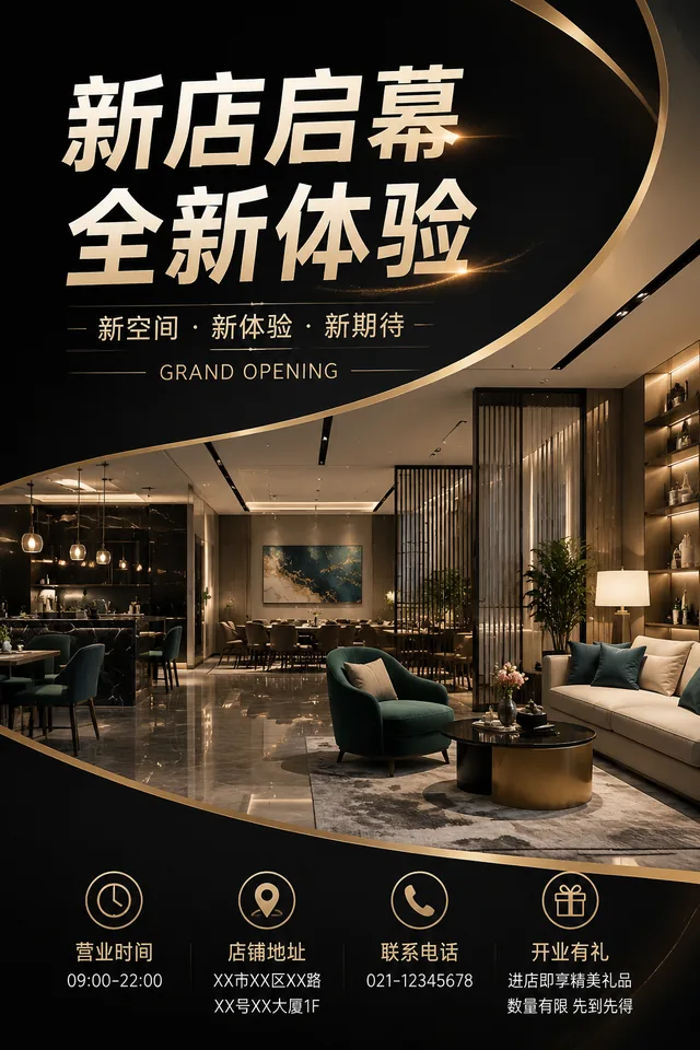新店启幕海报