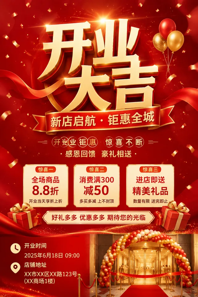 开业大吉海报