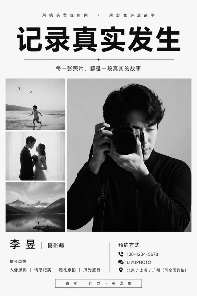 摄影师个人海报