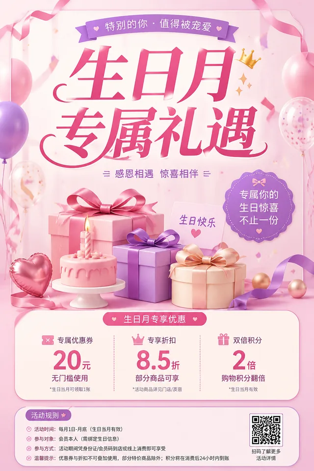 生日月促销海报
